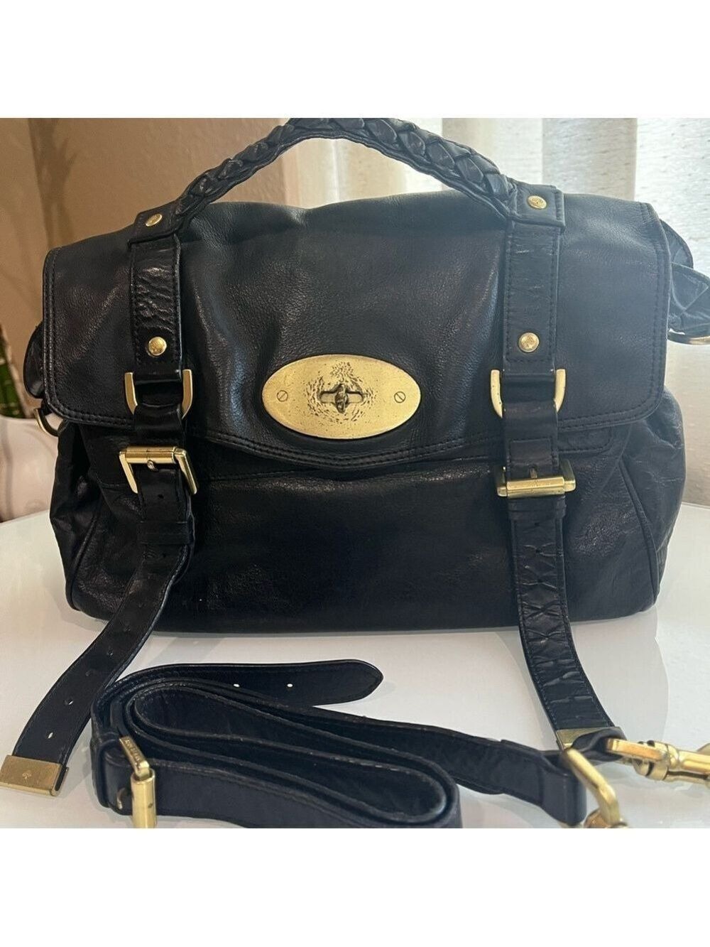 MULBERRY SMALL BLACK LEATHER ALEXA - Picture 14 of 16